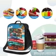 thumbnail image 4 of Rateoe Tropical Vacation Essentials Lunch Bag Reusable Lunch Box with Shoulder Straps for Men Women Insulated Portable Lunchbox for adults Suitable for School Work Picnic, 4 of 7