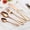 Rose Gold, variant on Premium Stainless Steel Cutlery Set Portable Tableware with Spoon Fork and Knife for Outdoor Camping Picnic Travel Home Kitchen Dining, Blue, High, Quality, Reliable