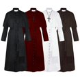 thumbnail image 1 of Solid Pastor Cos Costume Priest Medieval Retro Cosplay Costume Stock - WEVALLEY, 1 of 5