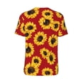 thumbnail image 2 of Daiia Sunflowers On Red Mens Baseball Jersey Button Down Shirts Short Sleeve Sports Uniforms-3X-Large, 2 of 9