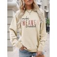 thumbnail image 4 of Women'S Letter Printed Sweater Crew Neck Long Sleeve Pullover Sweaters for Women Apricot Color M, 4 of 5