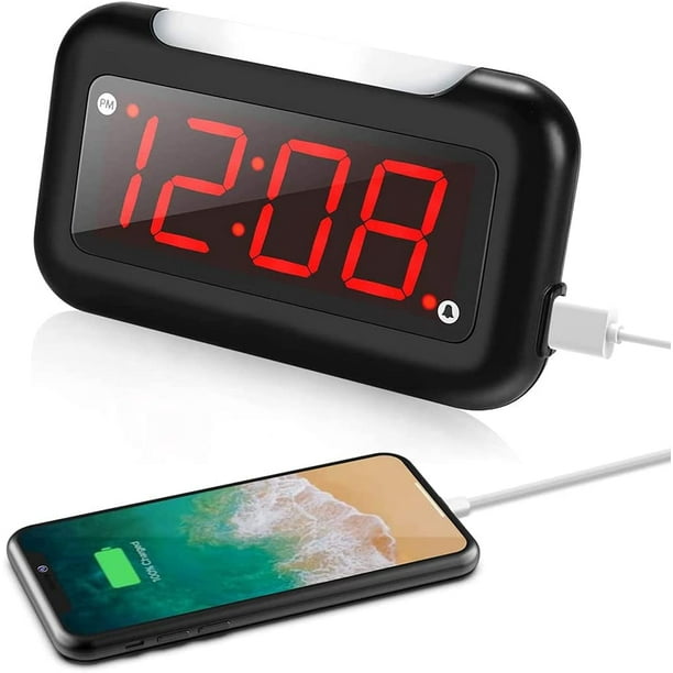 Proscan - Radio réveil projecteur à deux alarmes avec port USB