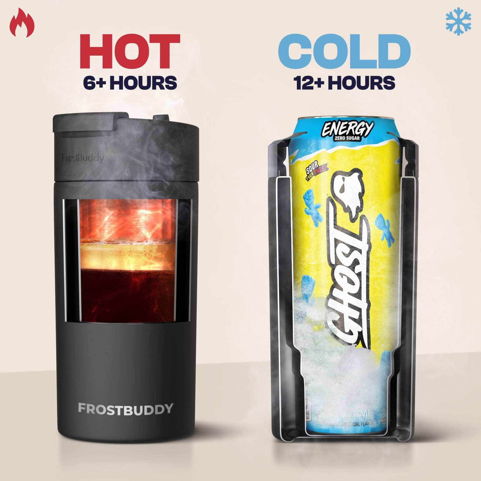 Frost Buddy Universal Can Cooler - Fits all - Stainless Steel Can Cooler for 12 oz & 16 oz Regular or Slim Cans & Bottles - Stainless Steel