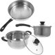 thumbnail image 4 of Stainless Steel Kitchen Cookware Set with Milk Pot, Soup Pot & Frying Pan for Stir Frying and Stewing, 4 of 4