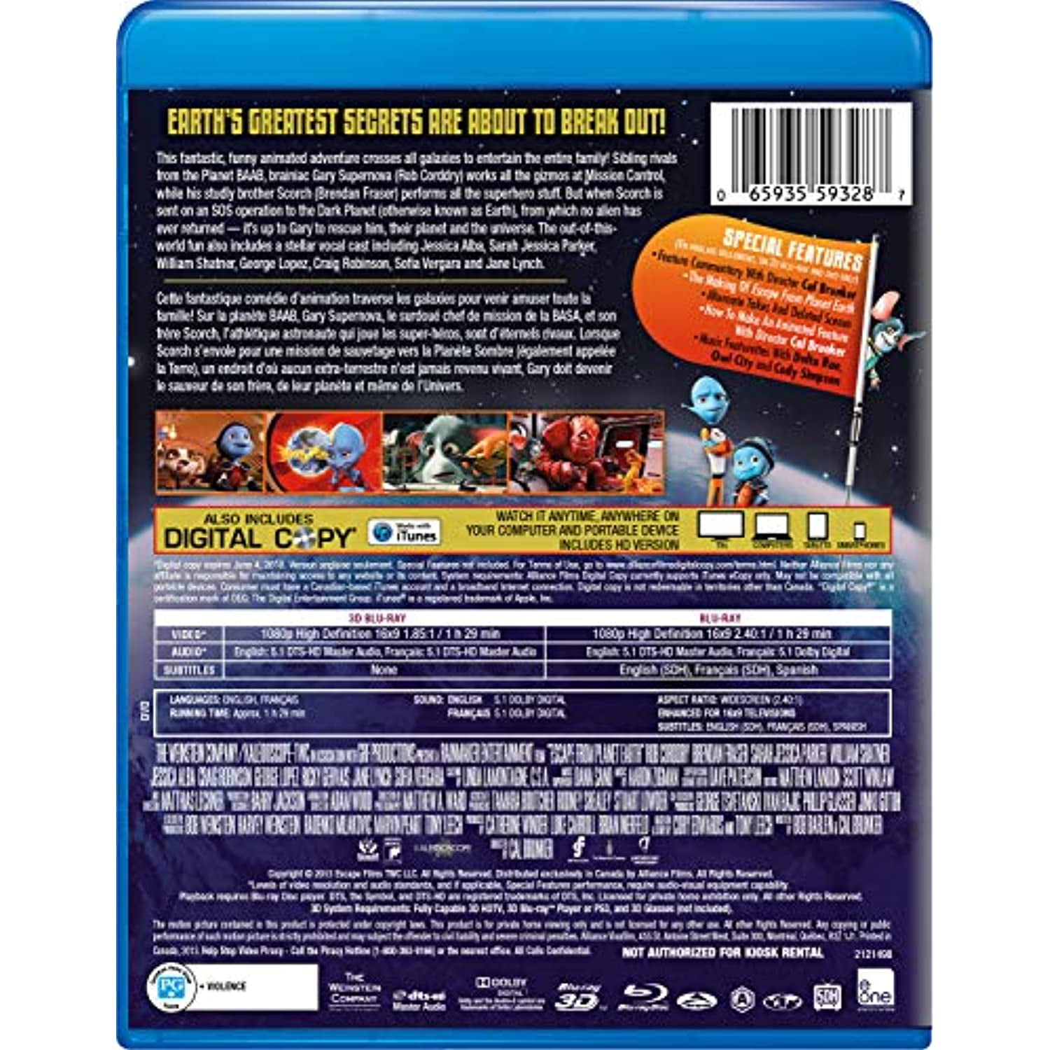 Fuyons La Planète Terre 3D (Blu-ray 3D + Blu-ray + DVD + Copie Numérique) (Bilingue)