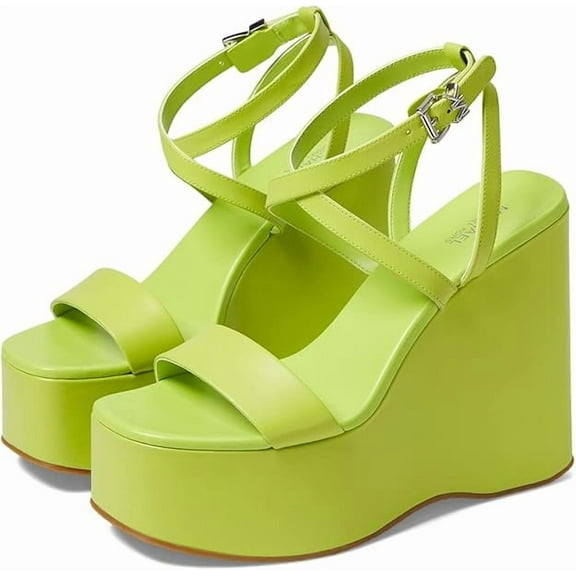 Michael Kors Women’s Paola Platform Dress Sandals Women’s Shoes, Bright Limeade, 10M