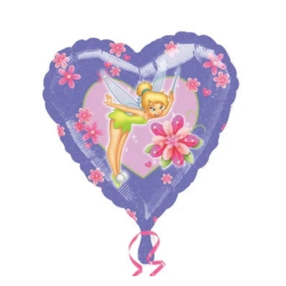 18 TINKER BELL HEART Balloon Party Supplies Decorations Foil Mylar Balloon