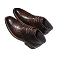 thumbnail image 2 of YYUIJK Men's Casual Dress Oxfords Shoes Business Formal Derby Sneakers PU Leather Shoes Brown 8, 2 of 4