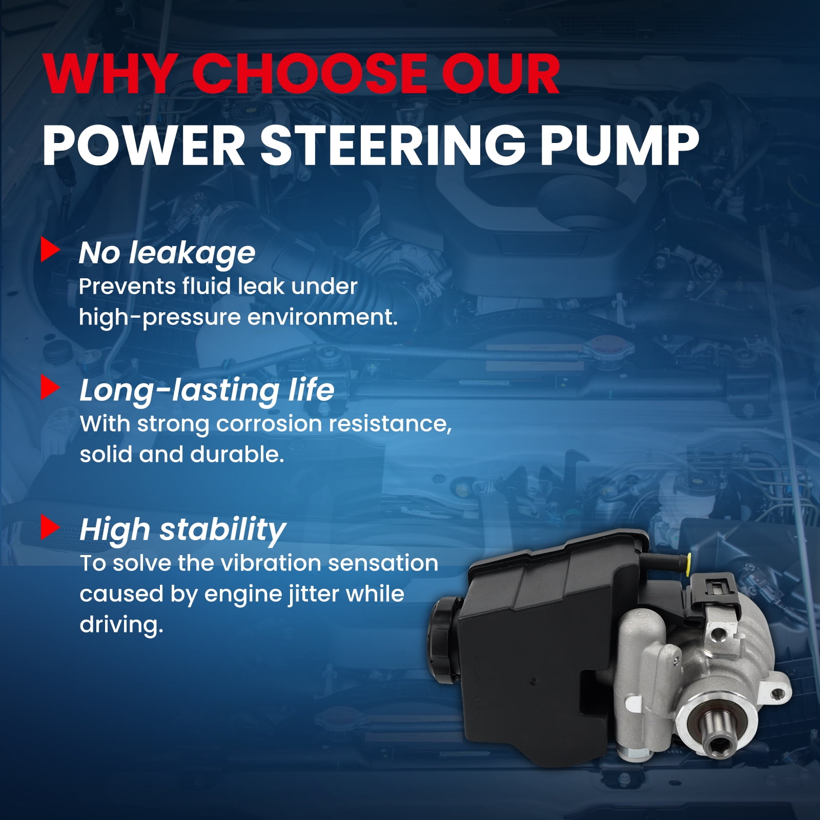 MOCA AUTOPARTS Power Steering Pump Fit for 1998-2002 Chevrolet Camaro Z28 5.7L & 1998-2002 Pontiac Firebird Formula 5.7L