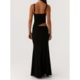 thumbnail image 4 of Women Bodycon Spaghetti Strap Cutout Maxi Dress Hollow Sexy Fitted Dresses Slip Long Dress Evening, 4 of 6