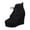 Black, variant on Xfvqtps Women Ankle Boots Wedge Flatform High Heel Lace up Classic Suede Fashion Heel Boots Black