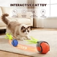thumbnail image 7 of 2 Pack Interactive Cat Toy Ball,Speedy Tail Toys for Indoor Cats with Feather Tails (Blue-Orange), 7 of 7