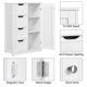 thumbnail image 5 of Wooden Bathroom Floor Cabinet Freestanding Storage Organizer White Storage Cabinet  Bathroom Furniture My Lux Decor Round, 5 of 6