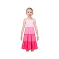 thumbnail image 2 of Girls Dress Pink Tiered Ruffle Pleated Sleeveless Princess Dance Prom 4 Years, 2 of 6