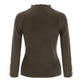 thumbnail image 3 of Vedolay Womens Tops Women's Fall Sweater Knit V Neck Oversized Fashion Pullover Casual Long Sleeve Top,Khaki A, 3 of 5
