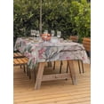 thumbnail image 2 of Outdoor Tablecloth with Umbrella Hole and Zipper, Pink Snowman Christmas Rectangle Table Cloth 60x84 Inch Waterproof Tablecloth, Xmas Floral Tree Snowflake Rustic Picnic Table Cover for Patio Camping, 2 of 7