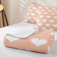 thumbnail image 4 of Erosebridal Orange Minimalist Heart Bed Spread Queen for Girls, Simple Love Shape Print Queen Coverlet Set, 3pcs, 4 of 7
