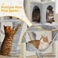 thumbnail image 3 of RONG-3 Sturdy Cat Tree Tower Cozy Kitten Condo Durable Scratching Post with Soft Hammock Basket 54in Indoor Safe Interactive Pet Play Spot,Light Gray, 3 of 9