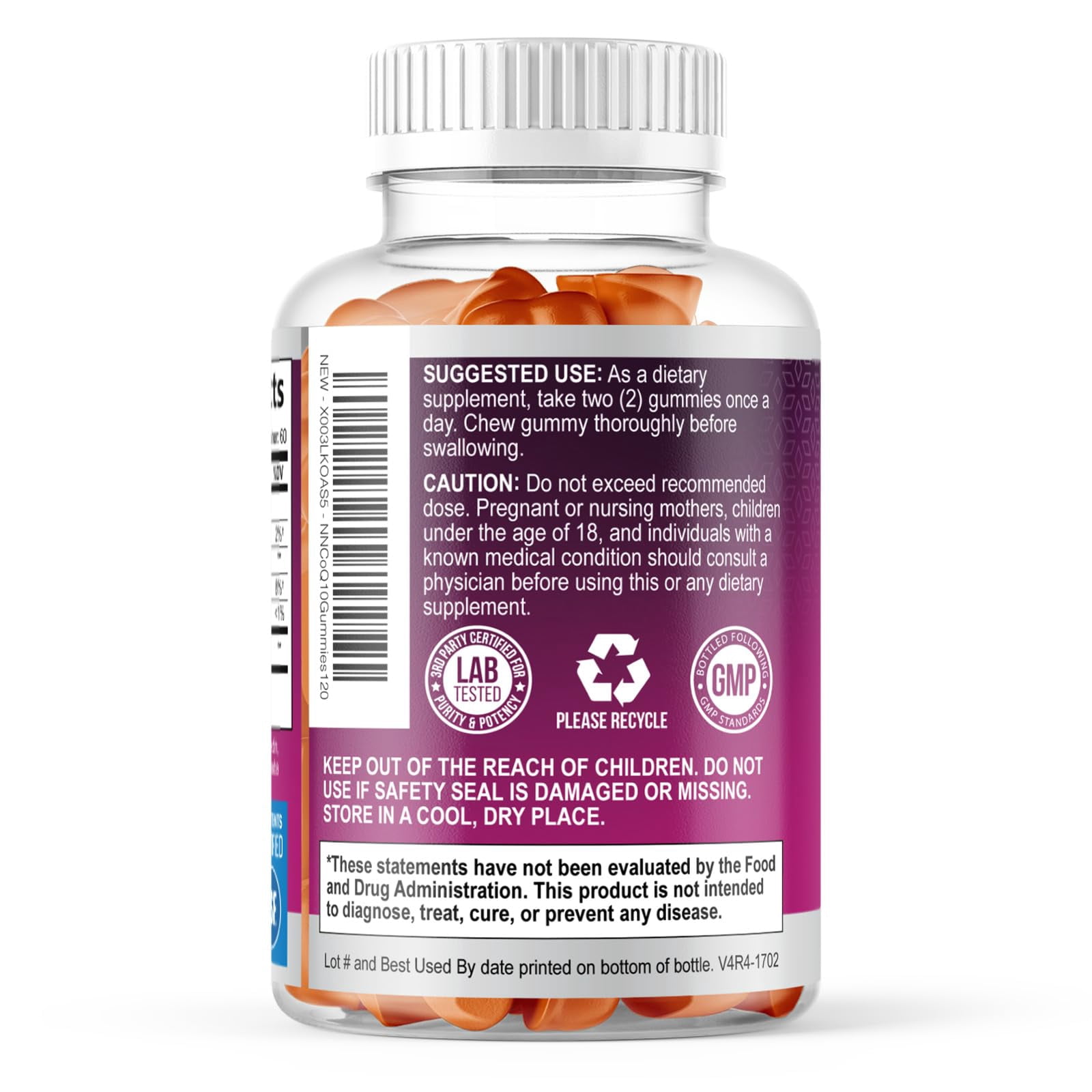CoQ10 Gummies - Coenzyme Q10 100mg Per Serving - 3X Strength, High Absorption, Antioxidant Supplements for Heart Health Support & Energy Production, Ultra Coq 10 Vitamins Supplement - 120 Gummies
