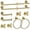 10pcs Brushed Gold, variant on Brushed Gold Bathroom Hardware Set 5 Pieces Towel Bar Set Round Towel Holder Set for Bathroom,Upgraded Toilet Paper Holder with Shelf,Stainless Steel Wall Mounted 23.6 Inch