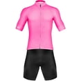 thumbnail image 1 of Zol Cycling Breathable Race Fit Jersey With Bib (Pink, XLarge), 1 of 2