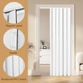 thumbnail image 3 of Pleated Folding Door Curtains - Laundry Room Curtains for Doorway, Magnetic Accordion Style for Closets with No Door, Room Divider Drapes, White, 3 of 8