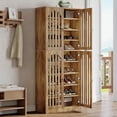 thumbnail image 6 of Tribesigns 70.86" Tall Shoe Storage Cabinet with Doors and  9 Shelves, 27-36 Pairs Farmhouse Shoe Organizer Rack for Entryway Hallway Living Room, Closet, Brown, 6 of 7