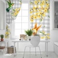 thumbnail image 5 of Spring Forsythia Flowers Blackout Curtains for Bedroom, Yellow Floral Hummingbird Gray Plaid Thermal Insulated Kitchen Drapes with Grommets, Light Blocking Window Treatment, 2 Panels 27.5" x 39", 5 of 7