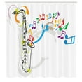 thumbnail image 3 of Ambesonne Jazz Shower Curtain, Festival Music Notes, 69"Wx70"L, Orange Green Red, 3 of 5