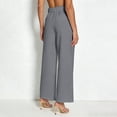 thumbnail image 6 of Karymi Shorts for Women High Waist Button Front Wide Leg Dress Pants, Solid Pleated Trousers with Elastic Waist, Straight Leg Suit Pants with Pockets Workout Shorts Women, 6 of 9