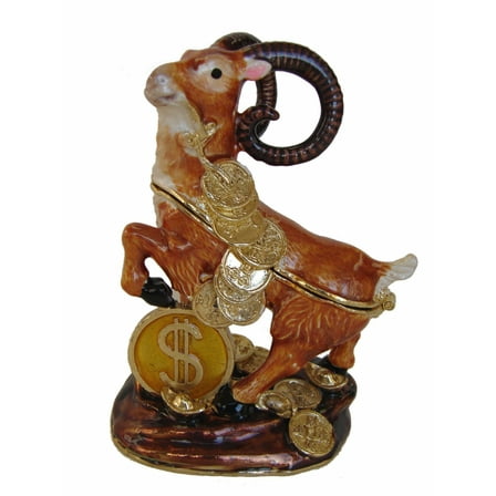 Bejeweled Goat Statue, Ram Figurine for Year of the Sheep