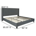 thumbnail image 5 of BizChair Riverdale King Size Tufted Upholstered Platform Bed in Dark Gray Fabric with 10 Inch CertiPUR-US Certified Pocket Spring Mattress, 5 of 11