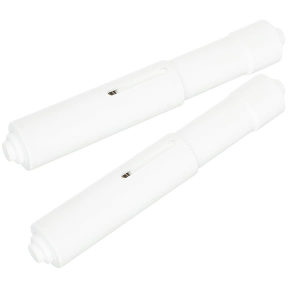 OUNONA  2 Pcs Spring Style Shaft Tissue Toilet Paper Holder Roller White