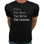 Market Trendz Papa The Man The Myth The Legend Tshirt Gray on Black Small