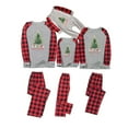thumbnail image 5 of Odeerbi Christmas Pajamas for Family Holiday Plaid Long Sleeve Family Christmas Pajamas Matching Sets Infant Plaid Printed Loungewear Top Pants Set Two-Piece Sleepwear Xmas PJs Set Red, 5 of 5