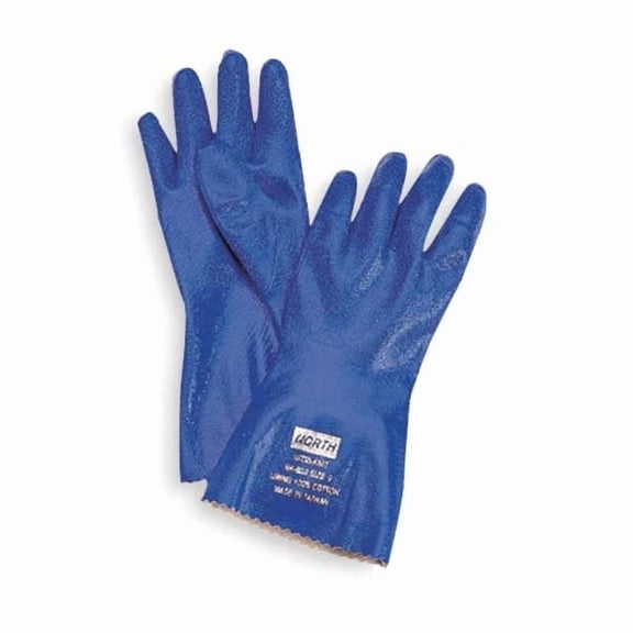 North Nitri-Knit NK803 Supported Gloves Rough Finish Nitrile Gloves, 12 Pair