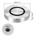 thumbnail image 2 of Uxcell M8 Thread 50mm / 2" Dia 10mm Thick Aluminum Circle Disc Glass Top Adapter with Anti-Slip Rubber Ring 4 Pack, 2 of 6