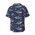 thumbnail image 2 of Vsdgher Party Shark Cute Print Men's Wrinkle Free Untucked Cuban Shirt Business Casual Button Down Shirts Short Sleeve Shirt, 2 of 7