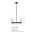thumbnail image 7 of Designers Fountain Nova 25 inch 4-Light Matte Black Modern Chandelier with Clear Seedy Glass Shades, D283C-4CH-MB, 7 of 7