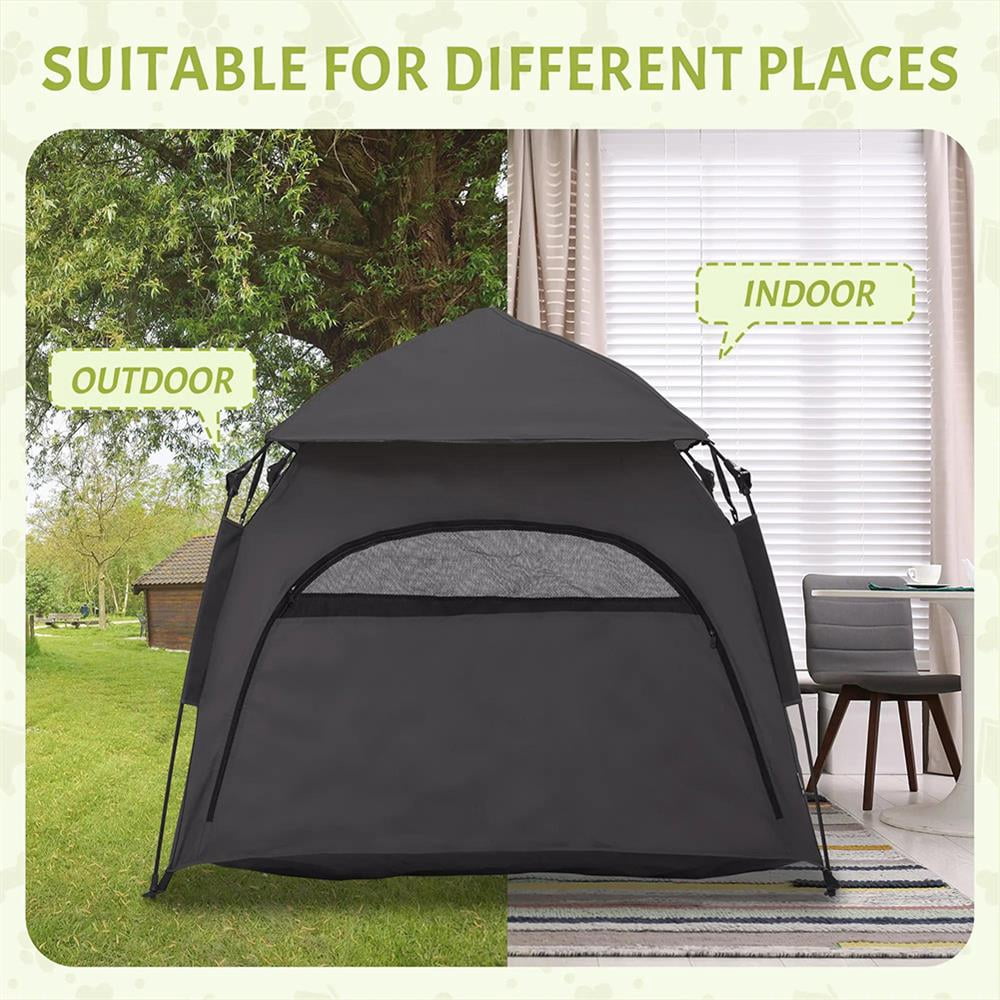 Topcobe Pop Up Dog Tent for Extra Large and Large Dogs with Carry Bag, for Beach, Backyard, Home, Portable Indoor/Outdoor Dog Bed, Dark Gray