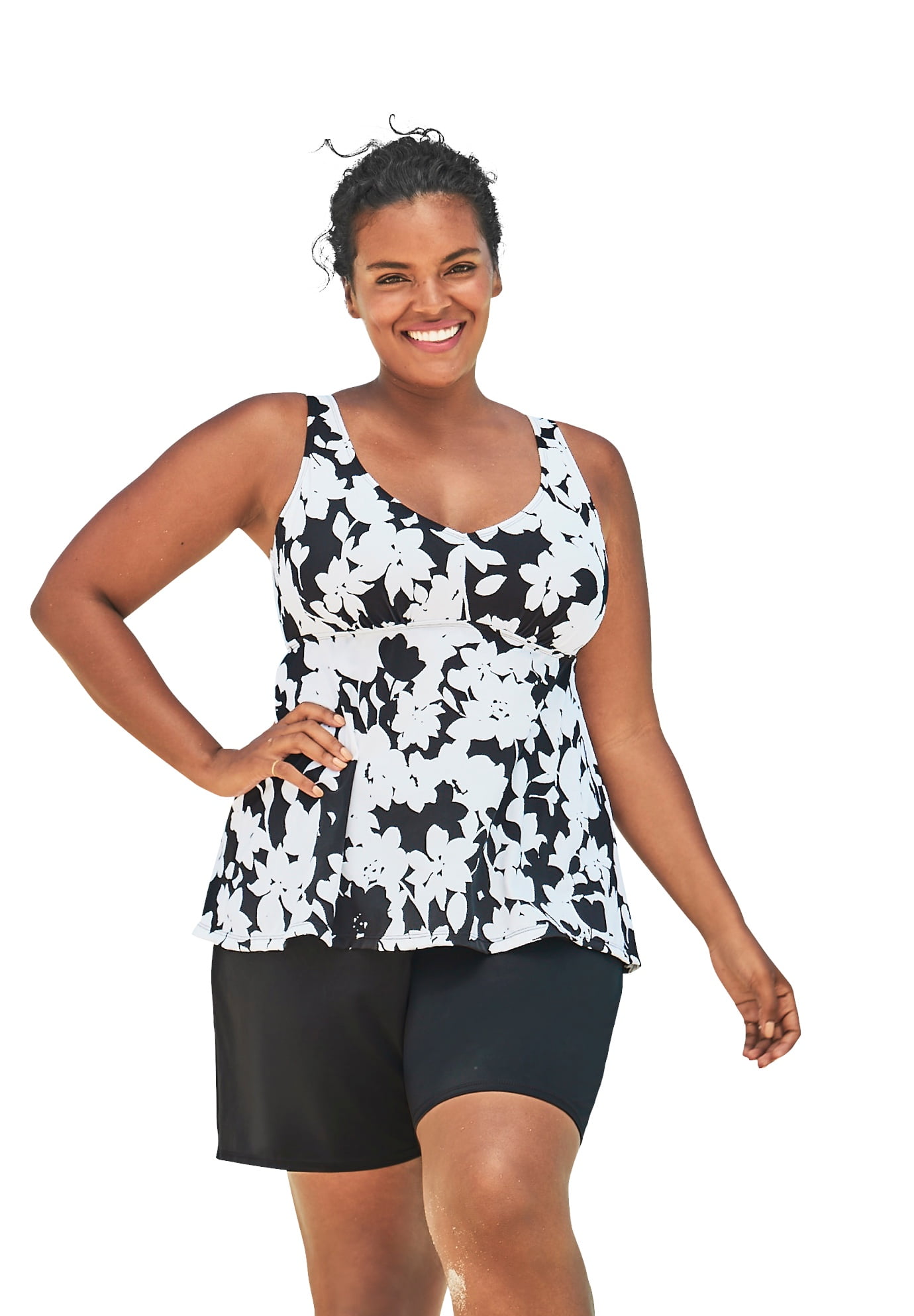 Swimsuitsforall Swimsuits For All Women's Plus Size Flowy Tankini Top