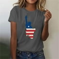 thumbnail image 5 of Tops under $5! Yrmaups Summer Blouse for Women USA Flag Star Short Sleeve Independence Day Blouse Crew Neck Fourth July Patriotic Red White and Blue Tunics Outfits, 5 of 7