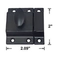 thumbnail image 2 of QCAA Traditional Oval Turn Cabinet Latch, Solid Brass, 2", for Cupboard & Other Furniture, Matte Black, 4 Pack, Made in Taiwan, 2 of 2