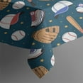 thumbnail image 3 of Baseball Gear Pattern Rectangle Tablecloth 60"x84",Waterproof Polyester Rectangle Table Cloth, Wipeable Spillproof Polyester Tablecloth for Dining, Camping, Indoor and Outdoor, 3 of 5