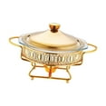 thumbnail image 2 of simhoa Réchaud de Buffet pour Aliments Batterie de Cuisine Traiteur Réchaud de Buffet pour Banquet Fête des Fêtes Or, 2 of 8