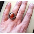 thumbnail image 2 of Red Onyx Mens Ring, Natural Red Onyx Gents Ring, December, Silver Jewelry, 925 Silver Ring, Birthday Gift, Heavy Mens Ring, Arabic Design, Ottoman Style Ring, Christmas, Turkey Mens Signet Ring, 2 of 7