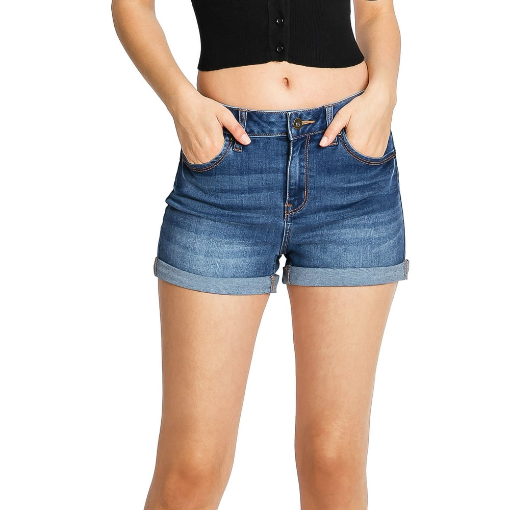 Wax Jean - Wax Jean Womens Juniors High Rise Eco Recycled Blend Shorts ...