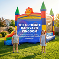 thumbnail image 2 of Rayocon Inflatable Bounce House with Slide, Kids Backyard Bouncer with Basketball Hoop, Blower Included, Heavy-Duty PVC, 18 x 12 x 13 ft, 2 of 8