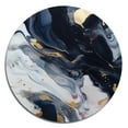thumbnail image 3 of Designart "Enigmatic Stones Blue and White IV" Abstract Marble Metal Round Wall Art, 3 of 5