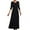 Black, variant on SMihono Women's Velvet Long Sleeve Dress Round Neck Cocktail Party Wedding Guest Dresses Fall Trendy Solid A Line Swing Dress Black XL